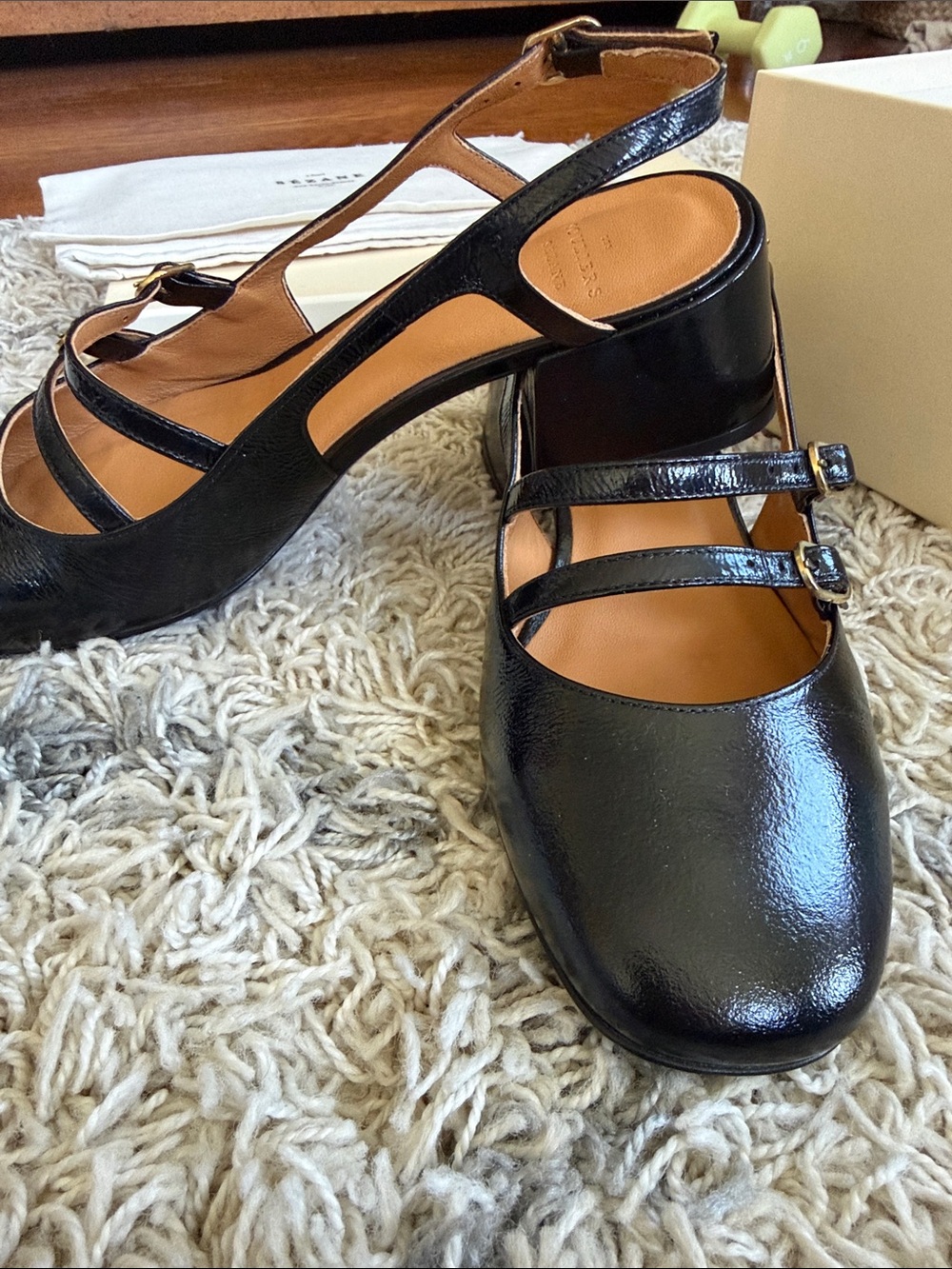 Sezane Black Patent Double-Strap Slingback Heels - Picture 8 of 11